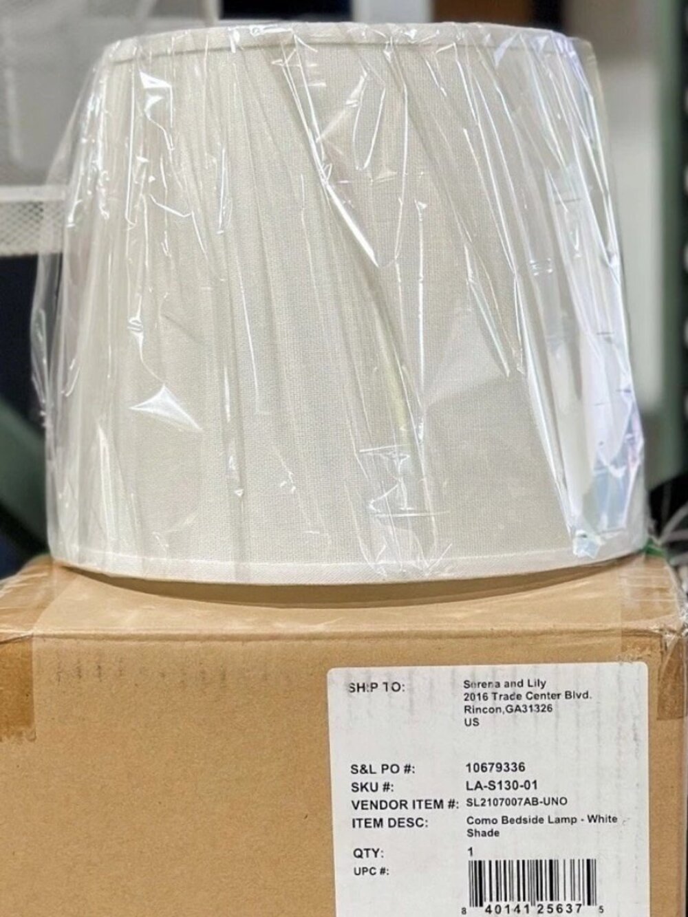Serena & Lily REPLACEMENT SHADE ONLY for Como Petite Table Lamp-White Taper